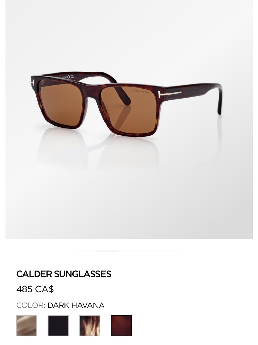 Tom Ford Dark Havana Sunglasses with Brown Lenses